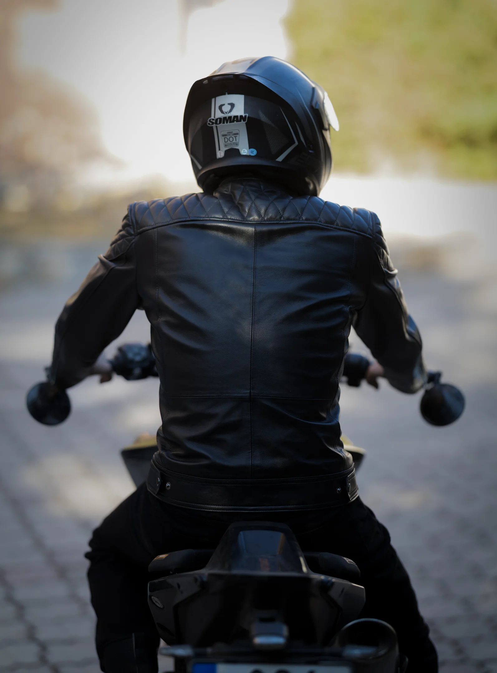 Rebel on Motorcycle Back